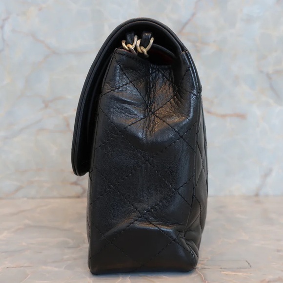 Authentic CHANEL double flap two color hardware Paris lambskin classic bag - Picture 9 of 16